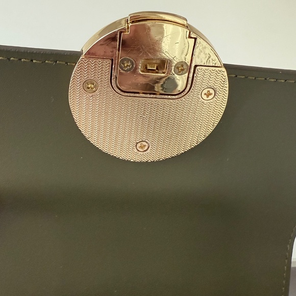 LePARMENTIER Paris Yucca Suede and Leather Shoulder Bag in Military Green - Picture 12 of 14